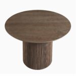 Round Oak Pedestal Dining Table – Silver Oak Finish - Image 7