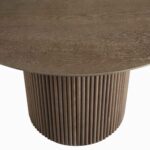 Round Oak Pedestal Dining Table – Silver Oak Finish - Image 5