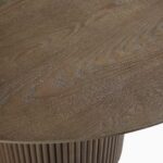 Round Oak Pedestal Dining Table – Silver Oak Finish - Image 3