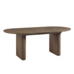 Oval 6–8 Seater Extending Oak Pedestal Dining Table – Silver Oak Finish - Image 13
