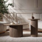 Silver Oak Round Pedestal Coffee Table - Image 2