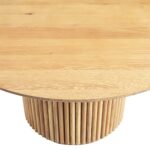 Round Oak Pedestal Coffee Table - Image 7