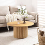 Round Oak Pedestal Coffee Table - Image 2