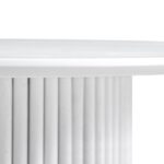 Washed White Round Oak Pedestal Coffee Table - Image 8