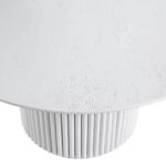 Washed White Round Oak Pedestal Coffee Table - Image 6