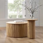 Oak Round Coffee Table with Storage - Image 9