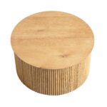 Oak Round Coffee Table with Storage - Image 3