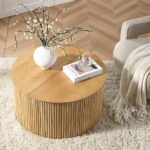 Oak Round Coffee Table with Storage - Image 10