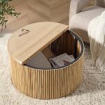 Oak Round Coffee Table with Storage - Image 11