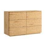 Curved Edge Chest of 6 Drawers – Natural - Image 4