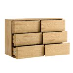 Curved Edge Chest of 6 Drawers – Natural - Image 3