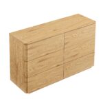 Curved Edge Chest of 6 Drawers – Natural - Image 10