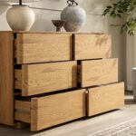 Curved Edge Chest of 6 Drawers – Natural - Image 2