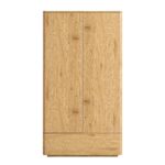 Curved Edge Double Wardrobe, Natural - Image 3