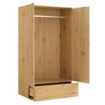 Curved Edge Double Wardrobe, Natural - Image 2