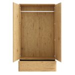 Curved Edge Double Wardrobe, Natural - Image 11