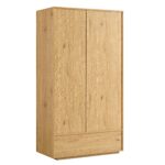 Curved Edge Double Wardrobe, Natural - Image 8