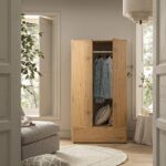 Curved Edge Double Wardrobe, Natural - Image 6