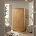 Curved Edge Double Wardrobe, Natural - Image 5