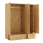 Curved Edge Triple Wardrobe, Natural - Image 4
