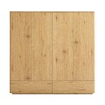 Curved Edge 4-Door Wardrobe, Natural - Image 6