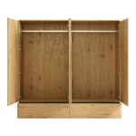 Curved Edge 4-Door Wardrobe, Natural - Image 3