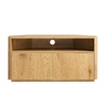 Curved Edge Corner TV Unit – Natural Wood Finish - Image 4
