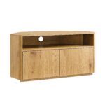 Curved Edge Corner TV Unit – Natural Wood Finish - Image 8