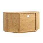 Curved Edge Corner TV Unit – Natural Wood Finish - Image 5