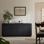 Large 4-Door Sideboard – Luxe Matte Black Finish