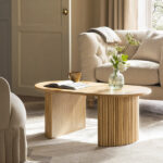 Oak Oval Coffee Table – Premium Solid Oak Wooden Centre Table for Living Room - Image 9