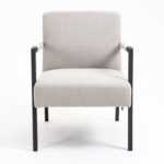 Modern Grey Fabric Armchair for Living Room & Bedroom Seating - Image 8