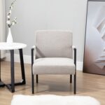 Modern Grey Fabric Armchair for Living Room & Bedroom Seating