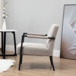 Modern Grey Fabric Armchair for Living Room & Bedroom Seating - Image 3