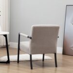 Modern Grey Fabric Armchair for Living Room & Bedroom Seating - Image 10