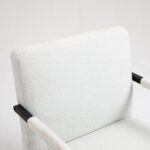 White Bouclé Accent Chair with Modern Steel Frame for Stylish Home Seating - Image 4