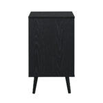 Black Rattan 1-Door Bedside Table - Image 4