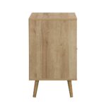 Natural Rattan 1-Door Bedside Table - Image 6