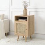 Natural Rattan 1-Door Bedside Table