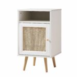 White Rattan 1-Door Bedside Table - Image 7