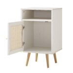 White Rattan 1-Door Bedside Table - Image 8