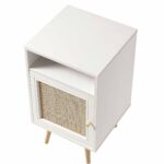White Rattan 1-Door Bedside Table - Image 6