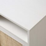 White Rattan 1-Door Bedside Table - Image 4