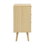 Natural Rattan 3-Drawer Bedside Table - Image 3