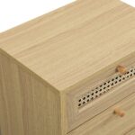Natural Rattan 3-Drawer Bedside Table - Image 7