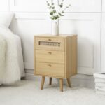 Natural Rattan 3-Drawer Bedside Table - Image 2