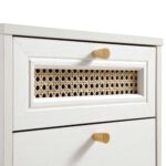 White Rattan 3-Drawer Bedside Table - Image 8