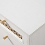White Rattan 3-Drawer Bedside Table - Image 7
