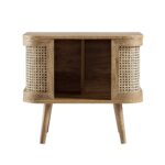 Natural Curved Rattan Bedside Table - Image 4
