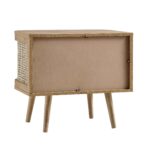 Natural Curved Rattan Bedside Table - Image 7